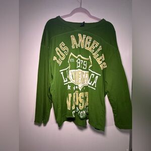 Urban Outfitters Olive Varsity Graphic Tee